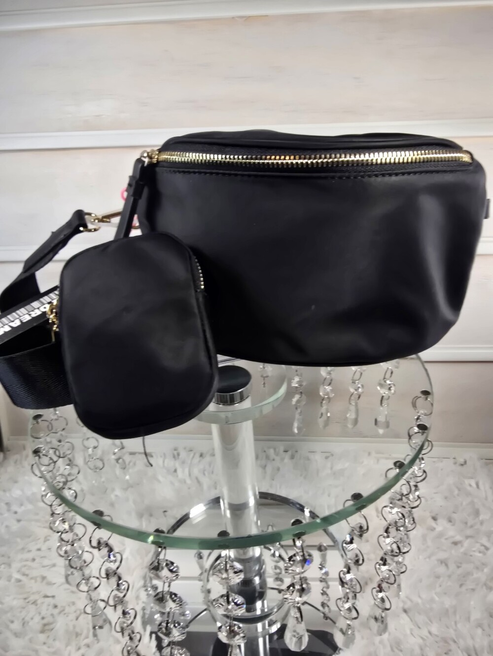 like Dreams Black slang/ belt bag with addition Coin Pouch